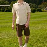Knitted Golf Shirt - Beige