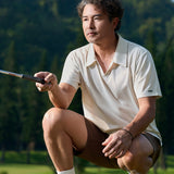 Knitted Golf Shirt - Beige