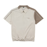 Summit Zip Polo 拼接半開襟POLO衫 - BEIGE