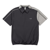 Summit Zip Polo 拼接半開襟POLO衫 - GREY