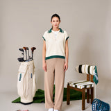 Women's Knit Wear 針織短版 POLO 衫-Beige