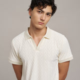 Knitted V Neck Polo 針織V領POLO衫 - BEIGE