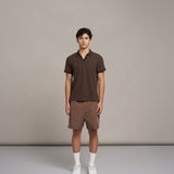 Knitted V Neck Polo 針織V領POLO衫 - BROWN