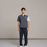 Summit Zip Polo 拼接半開襟POLO衫 - GREY