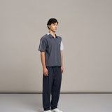 Summit Zip Polo 拼接半開襟POLO衫 - GREY