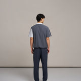 Summit Zip Polo 拼接半開襟POLO衫 - GREY