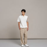 Summit Zip Polo 拼接半開襟POLO衫 - BEIGE